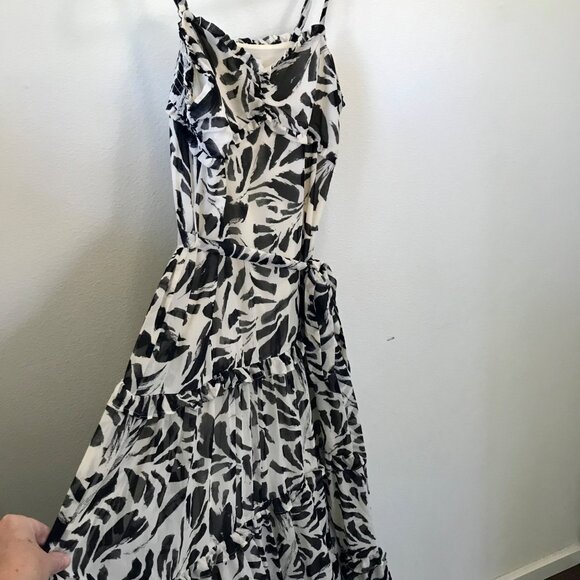 Alexis For Target Women's Black White Botanical Tiered Ruffle Maxi Dress. Size M - Picture 6 of 15